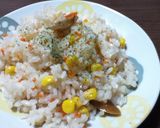 コーンと人参とウインナーの炊飯器ピラフ作り方6写真