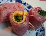旨いよ❗ ほうれん草の卵焼きポークロール作り方6写真