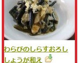 わらびのしらすおろししょうが和え作り方4写真