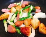 味付け簡単！アスパラジャーマンポテト作り方4写真