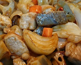 ポークポークと根菜のデミもどきソース炒め作り方4写真