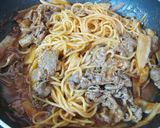 時短♪牛肉と牛蒡の野菜ジュース漬けパスタ作り方7写真