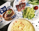 温玉リンゴ冷麺 ！（ふるる冷麺を使用）作り方1写真