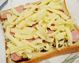 朝食に♪おやつに♪お好み焼き風トースト♪作り方3写真