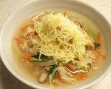 がんもと千切り野菜のバジルコンソメスープ作り方7写真