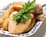 夕食弁当♪塩麹鶏ミンチと筍と厚揚げの煮物作り方8写真