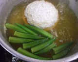 赤カボチャの肉詰めあんかけオクラ添え作り方4写真