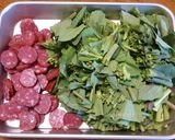 ◆のらぼう菜とサラミのペペロンチーノ風◆作り方2写真