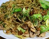 雑な男料理：イカの姿あげ焼きそば！！作り方8写真