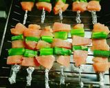 鳥むね肉とアスパラ串焼き柚子胡椒添え作り方6写真
