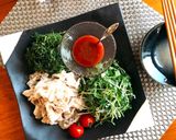 疲労回復★冷しゃぶと大葉の梅肉ソース作り方3写真