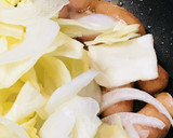 ソーセージの野菜炒め☆マヨネーズデコ作り方2写真