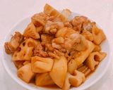 鶏もも肉と蓮根、タケノコの、甘辛炒め煮！作り方6写真