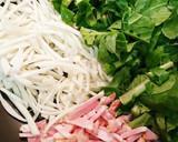 大根の葉皮ベーコン塩こうじ炒め作り方1写真
