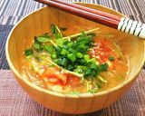 簡単♡豆苗とキムチの味噌汁♡作り方3写真