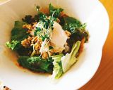 あまったそぼろで温玉ふるる冷麺作り方2写真