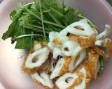 ちくわと水菜の梅肉和え作り方1写真