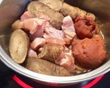 太いゴボウ 鶏モモの 梅干し煮作り方2写真