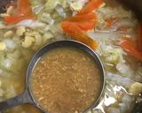 打ち豆入り白菜と人参の味噌汁作り方4写真