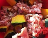 豚肉とカボチャの唐揚げ作り方1写真