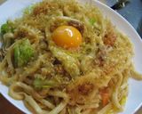 　ひと味違うね☆　トロ～の月見焼きうどん作り方4写真