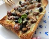 金時豆×蒸し黒豆のチーズトースト作り方5写真