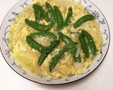 春*スナップえんどうと新玉ねぎの卵とじ作り方4写真