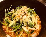 汁なし麺風 豆苗とチーズの辛ラーメン作り方5写真