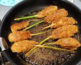 超簡単♪葉生姜の甘辛つくね焼き作り方5写真