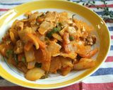 簡単！豚バラと野菜の味噌コチュ照り照り作り方3写真
