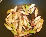 白ネギとベーコンの焦がし醤油炒め作り方4写真