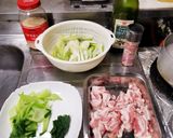 豚バラ肉とチンゲン菜と長ねぎ炒め作り方1写真