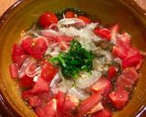 新玉ねぎとトマトのもずく酢作り方4写真