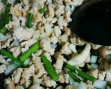 鶏ひき肉とアスパラの和風クリームパスタ作り方4写真