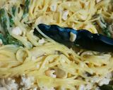 鶏ひき肉とアスパラの和風クリームパスタ作り方10写真