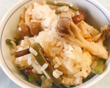 炊飯器で簡単！山菜ときのこの おこわ作り方7写真