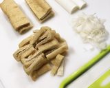 油揚げとねぎの一味和え作り方1写真