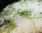 とろっと玉子の焼きネギ雑炊作り方3写真