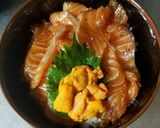 サーモンの漬けと生うに丼作り方8写真