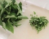 厚焼き卵にカニカマ三つ葉の和風だし餡かけ作り方2写真