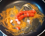厚焼き卵にカニカマ三つ葉の和風だし餡かけ作り方6写真