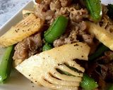 ♪牛肉と春野菜のにんにく味噌バター炒め♪作り方7写真