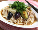 揚げ焼きナスと豚しゃぶのみぞれ素麺作り方5写真