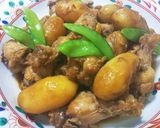 鳥手羽元と新じゃが揚げの甘辛煮作り方9写真