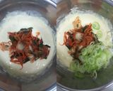 キムチと豆苗と豚肉とチ—ズのチヂミ作り方2写真