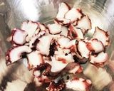 胡瓜とワカメ、タコの梅風味作り方1写真