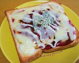 簡単朝食！ハンバーグトースト作り方3写真
