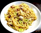 フライパンだけで簡単ねぎ塩ぶたパスタ作り方9写真