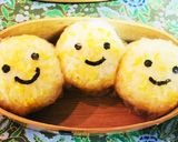 炒り卵をまとった卵型のお握り♪作り方6写真
