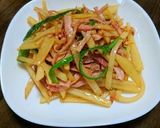 ベーコン、ポテトの細切りごま油炒め☆作り方5写真